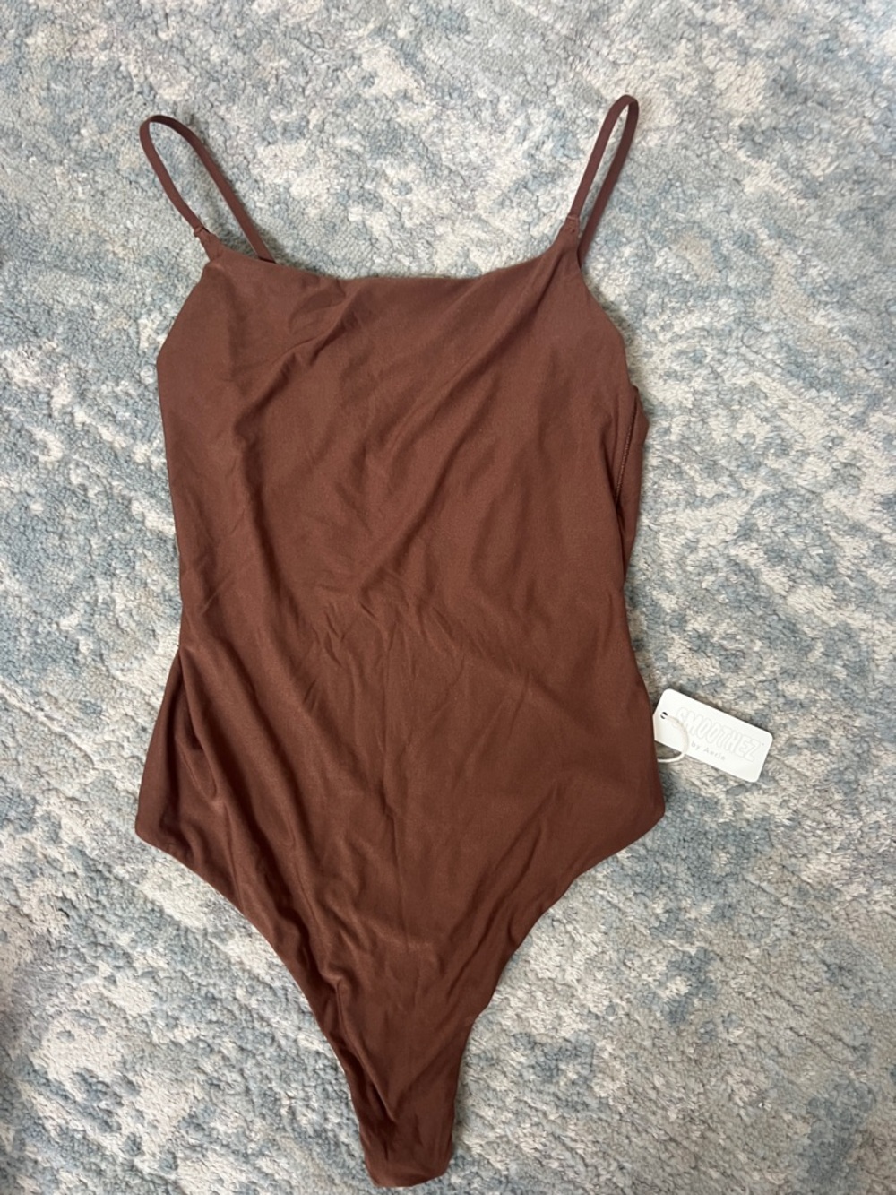 NWT | aerie Brown Smoothez Spaghetti-Strap One Piece Bodysuit, Size XS